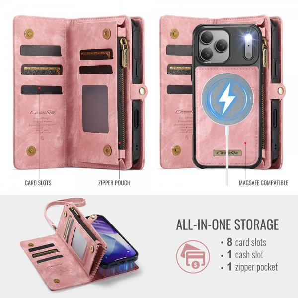 CaseMe iPhone 17 Pro Etui 008 Series Avtakbart Deksel Rosa