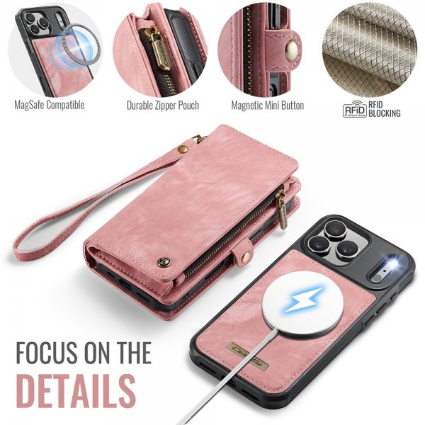 CaseMe iPhone 17 Pro Etui 008 Series Avtakbart Deksel Rosa