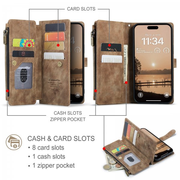 CaseMe iPhone 17 Pro Etui C30 Series Brun