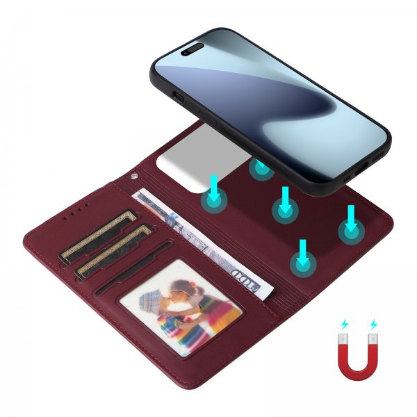 Betopnice iPhone 17 Pro Etui Avtagbart Deksel 005 Rød