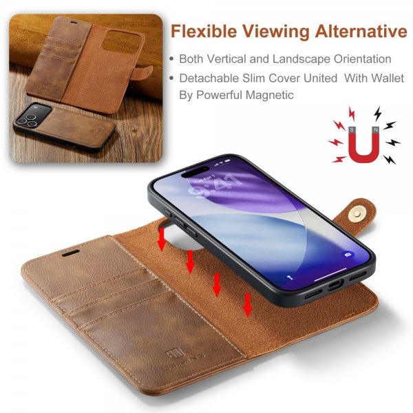 Dg.Ming iPhone 17 Pro Etui Avtagbart Deksel Brun