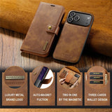 Dg.Ming iPhone 17 Pro Etui Avtagbart Deksel Brun