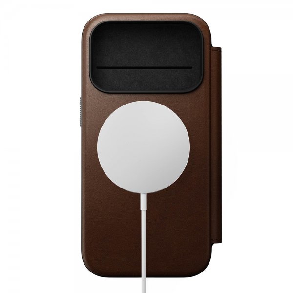 Nomad iPhone 17 Pro Etui Modern Leather Folio Brun