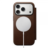 Nomad iPhone 17 Pro Etui Modern Leather Folio Brun