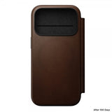 Nomad iPhone 17 Pro Etui Modern Leather Folio Brun