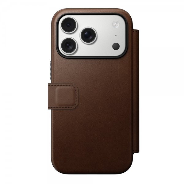 Nomad iPhone 17 Pro Etui Modern Leather Folio Brun