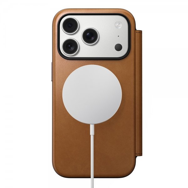 Nomad iPhone 17 Pro Etui Modern Leather Folio English Tan