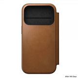 Nomad iPhone 17 Pro Etui Modern Leather Folio English Tan