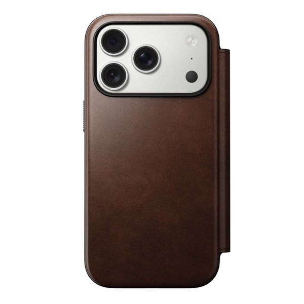 Nomad iPhone 17 Pro Etui Modern Leather Folio Horween Rustic Brown