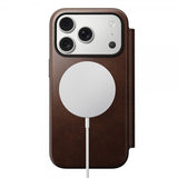 Nomad iPhone 17 Pro Etui Modern Leather Folio Horween Rustic Brown