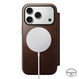 Nomad iPhone 17 Pro Etui Modern Leather Folio Horween Rustic Brown