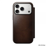 Nomad iPhone 17 Pro Etui Modern Leather Folio Horween Rustic Brown