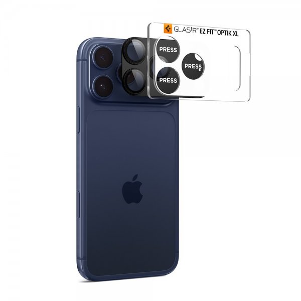 Spigen iPhone 17 Pro Kamerabeskytter Glas.tR EZ Fit Optik Pro XL Svart