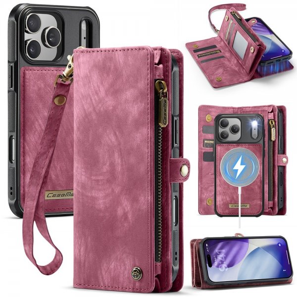 CaseMe iPhone 17 Pro Max Etui 008 Series Avtakbart Deksel Rød