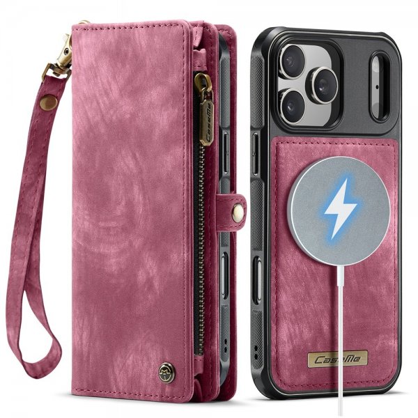 CaseMe iPhone 17 Pro Max Etui 008 Series Avtakbart Deksel Rød