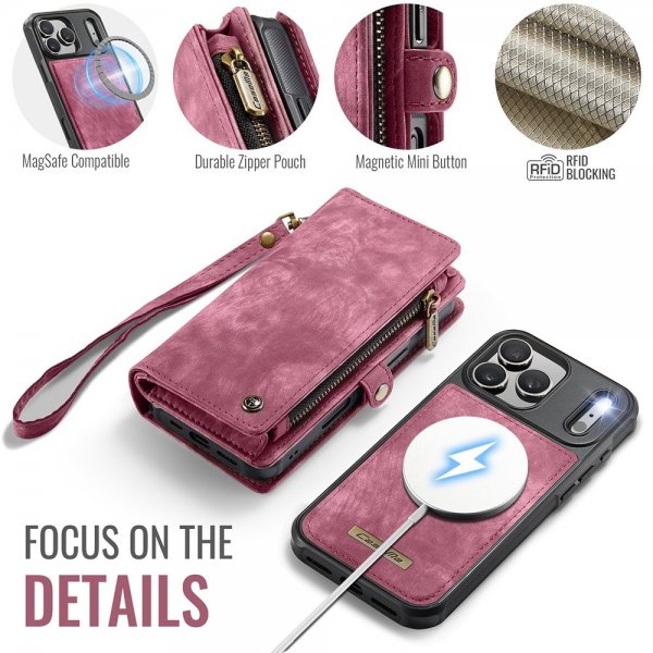 CaseMe iPhone 17 Pro Max Etui 008 Series Avtakbart Deksel Rød