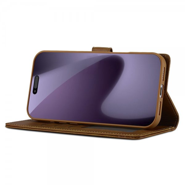 Lc.Imeeke iPhone 17 Pro Max Etui med Kortlomme stativfunksjon Lysebrun