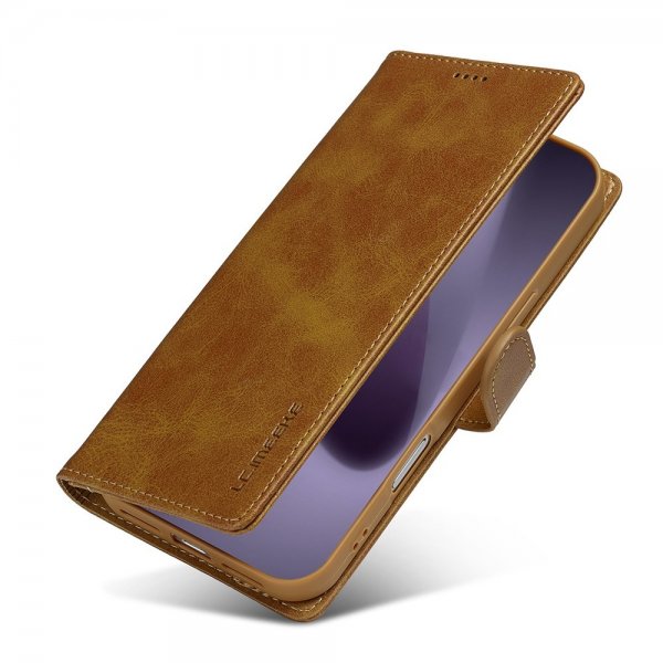 Lc.Imeeke iPhone 17 Pro Max Etui med Kortlomme stativfunksjon Lysebrun