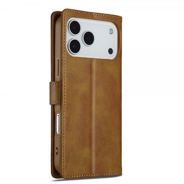 Lc.Imeeke iPhone 17 Pro Max Etui med Kortlomme stativfunksjon Lysebrun