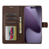 Lc.Imeeke iPhone 17 Pro Max Etui med Kortlomme stativfunksjon Mørkebrun