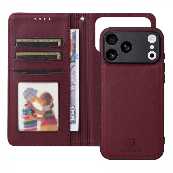 Betopnice iPhone 17 Pro Max Etui Avtagbart Deksel 005 Rød
