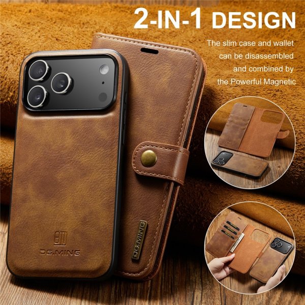 Dg.Ming iPhone 17 Pro Max Etui Avtagbart Deksel Brun