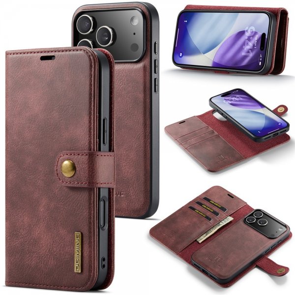 Dg.Ming iPhone 17 Pro Max Etui Avtagbart Deksel Rød