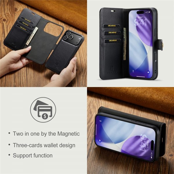 Dg.Ming iPhone 17 Pro Max Etui Avtagbart Deksel Svart