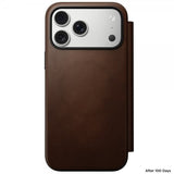 Nomad iPhone 17 Pro Max Etui Modern Leather Folio Brun