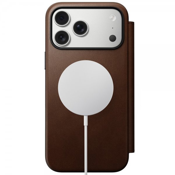 Nomad iPhone 17 Pro Max Etui Modern Leather Folio Brun