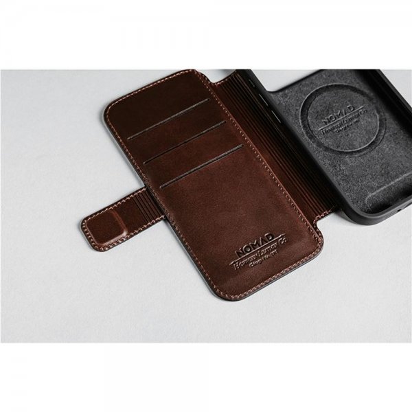 Nomad iPhone 17 Pro Max Etui Modern Leather Folio Horween Rustic Brown