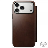 Nomad iPhone 17 Pro Max Etui Modern Leather Folio Horween Rustic Brown