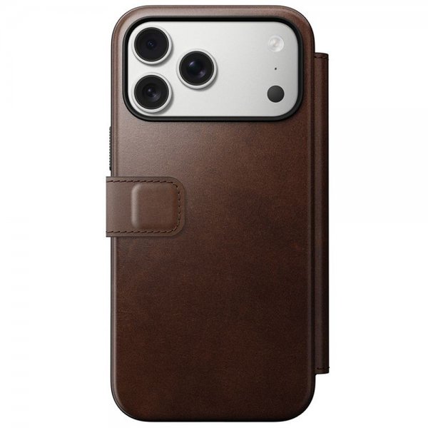 Nomad iPhone 17 Pro Max Etui Modern Leather Folio Horween Rustic Brown
