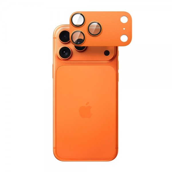 Spigen iPhone 17 Pro Max Kamerabeskytter Glas.tR EZ Fit Optik Pro XL Oransje