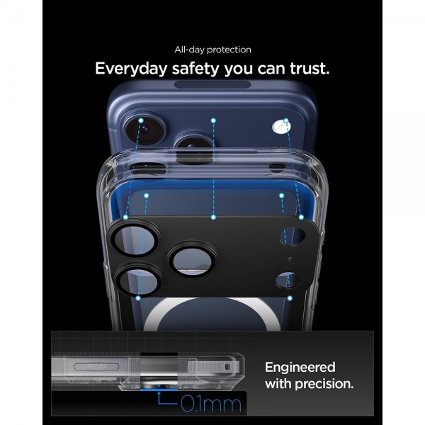 Spigen iPhone 17 Pro Max Kamerabeskytter Glas.tR EZ Fit Optik Pro XL Svart