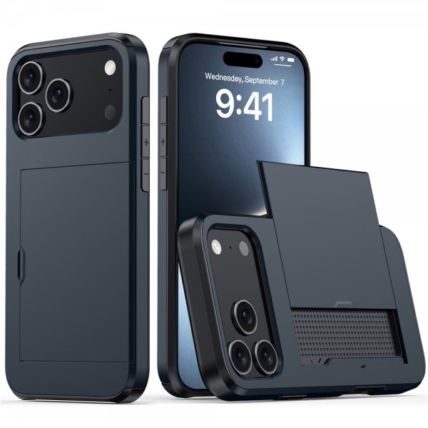 iPhone 17 Pro Max Deksel Card Slide Blå