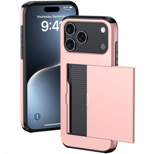 iPhone 17 Pro Max Deksel Card Slide Rosegull