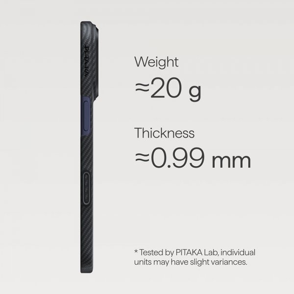 Pitaka iPhone 17 Pro Max Deksel Edge Black/Grey Twill