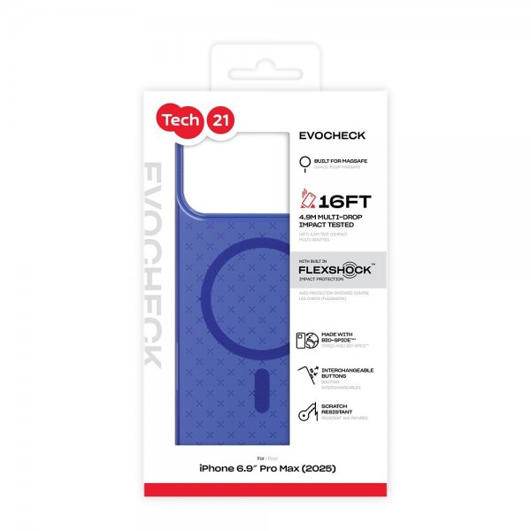 Tech21 iPhone 17 Pro Max Deksel EvoCheck MagSafe Electric Blue