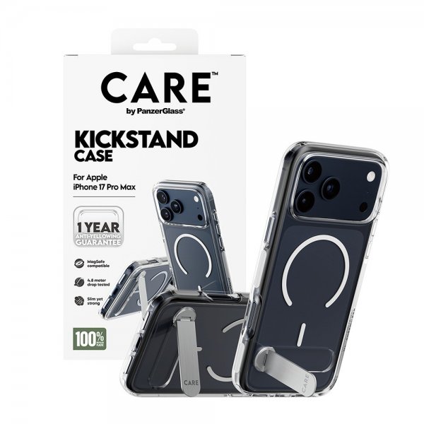 CARE by PanzerGlass iPhone 17 Pro Max Deksel Kickstand MagSafe Transparent
