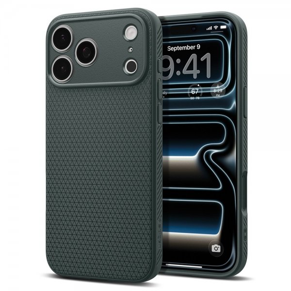 Spigen iPhone 17 Pro Max Deksel Liquid Air Abyss Green