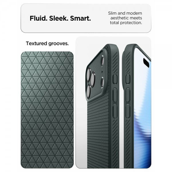 Spigen iPhone 17 Pro Max Deksel Liquid Air Abyss Green