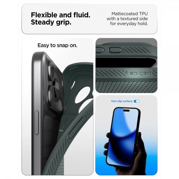Spigen iPhone 17 Pro Max Deksel Liquid Air Abyss Green