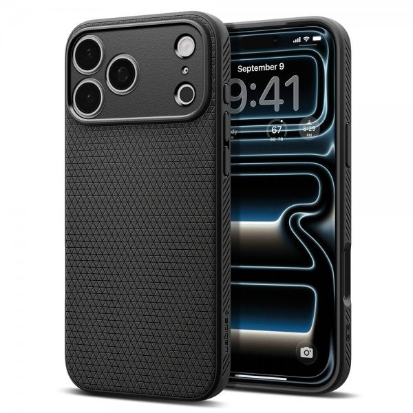 Spigen iPhone 17 Pro Max Deksel Liquid Air Matte Black