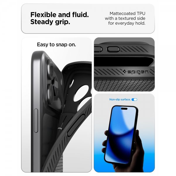 Spigen iPhone 17 Pro Max Deksel Liquid Air Matte Black