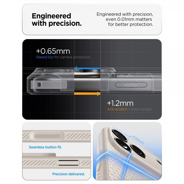 Spigen iPhone 17 Pro Max Deksel Liquid Air Natural Titanium