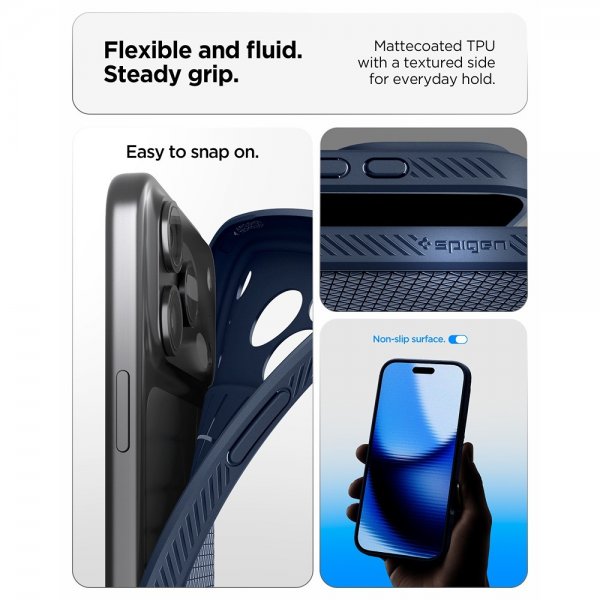 Spigen iPhone 17 Pro Max Deksel Liquid Air Navy Blue