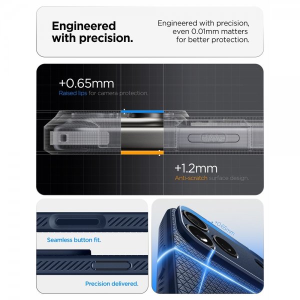 Spigen iPhone 17 Pro Max Deksel Liquid Air Navy Blue