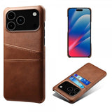 iPhone 17 Pro Max Deksel med To Kortlommer Mørkebrun