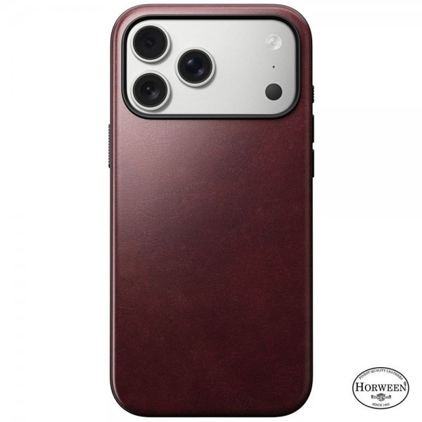 Nomad iPhone 17 Pro Max Deksel Modern Leather Case Horween Burgundy